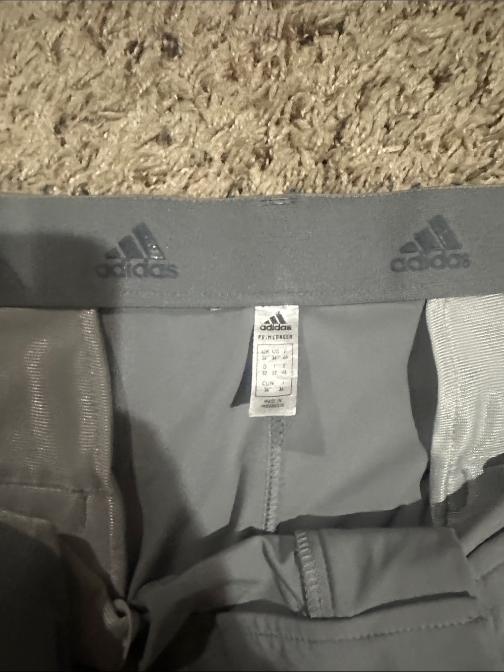 adidas Men's Gray Performance Flat-Front Shorts - Picture 2 of 3
